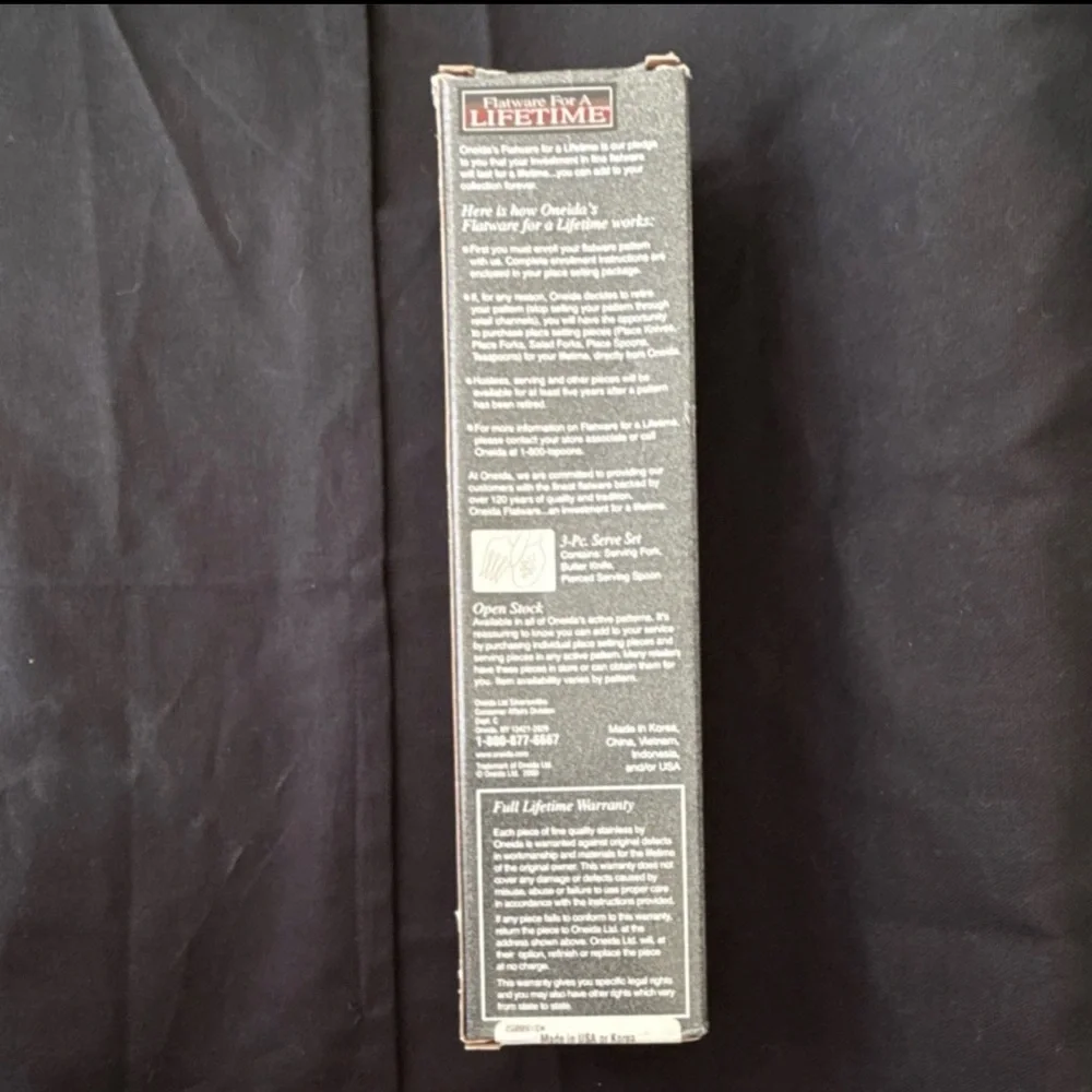 ONEIDA Michelangelo Stainless Steel 3-Pc Serving Set Fork Spoon Knife‎ - Picture 8 of 8